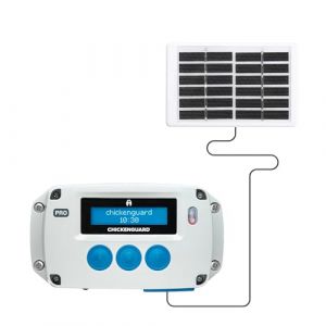 Porte Automatique Poulailler ChickenGuard Pro, Alimenté par Solaire/Piles/Électrique, Moteur Souleve 2kg, Minuterie/Détection de Lumière, Auto Trappe Moteur pour Chicken Run (Pro + Kit Solaire) (Doodlehouses SL, neuf)