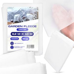 Voile Hivernage Plante Exterieur Tissu Non Tiss&eacute; Plantes Hiver 3,2 x 10m Blanc Gel R&eacute;coltes 50g Croissance UV L&eacute;gumes B&acirc;che Jardin Potager Contre Le Froid Protection Anti-Gel&eacute;es (Instalguru-fr, neuf)
