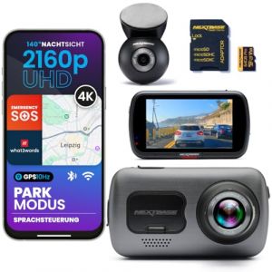 Nextbase Caméra embarquée 622GW avant + arrière avec caméra de vitre arrière et carte SD 64 Go | 4K UHD, stabilisation d'image, What3Words, GPS & SOS d'urgence | Mode stationnement (iZilla, neuf)
