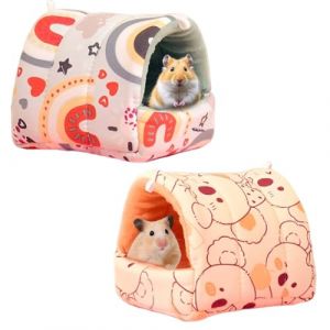 2 Pièces Maison pour Cochon d'Inde Lit Lapin, pour Petits Animaux de Compagnie Lits Grotte Chauds Petits Animaux Couchages Cabane pour Hamsters Chinchillas Furet (ANETTEE GLOBALISS, neuf)