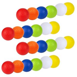 QoTang 24 Pi&egrave;ces Balles de Golf, Balles Entra&icirc;nement de Golf Mini Balle Color&eacute;es Mousse pour l'Entra&icirc;nement en Int&eacute;rieur ou en Ext&eacute;rieur,42 mm (Ceyuan inn, neuf)