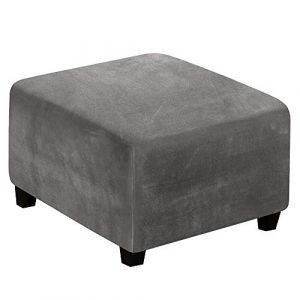 Meigeh Housse de Pouf carré Housse de Protection pour Repose Pied Housse Repose Pied Housse de Pouf Housse ottomane en Velours Extensibles Gris (CHNSHOME-FR, neuf)