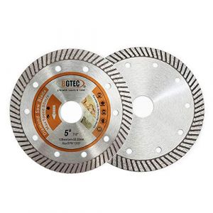 BGTEC Disque Diamant Turbo Super Mince - 2 pi&egrave;ces 125mm Lame de Scie Circulaire Diam&egrave;tre de l'al&eacute;sage 22,23 mm Pour d&eacute;couper la c&eacute;ramique/carrelage, le granite et les mat&eacute;riaux durs (BGTEC TOOLS, neuf)