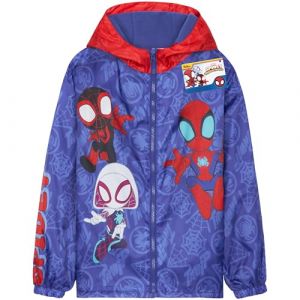 Get Trend Marvel Spiderman Veste Imperméable Garçon et Ado, Manteau Enfant Déperlante à Doublure Polaire, Idée Cadeau (4-5 Ans, Bleu Spidey Doublure Polaire) (Get Trend., neuf)