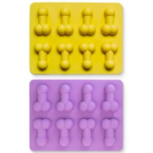 Moule Glacon, 2 Pi&egrave;ces Dr&ocirc;le Bacs &agrave; Gla&ccedil;ons en Silicone, Glacons Silicone, Mini Glacons, Forme de Nouveaut&eacute; Moule Convient pour F&ecirc;te Anniversaire Whisky D&eacute;coration (LI DE YUN DE DIAN, neuf)