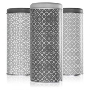 com-four® 3x Boîte à dosettes de café – Boîte métallique avec couvercle – Rangement pour café, thé ou biscuits au design vintage moderne (3 pièces - Set 4) (COM-FOUR  Vertriebs GmbH, neuf)