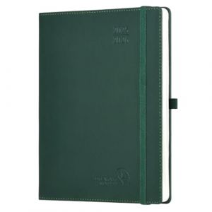 POPRUN Agenda 2025 2026 Semainier A5 22 x 18 cm Version Fran&ccedil;aise - Intervalles de 15 minutes, D'Ao&ucirc;t 2025 &agrave; Juil 2026 12 Mois Scolaire, Couverture Souple en PU Cuir, Papier 100g/m&sup2;, For&ecirc;t Vert (Time Works Wonders, neuf)