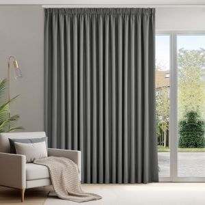 Deconovo Rideaux Occultants Isolant Thermique Anti Froid, Rideaux pour Salon et Chambre, Design Moderne Galon Fronceur, 220x300 CM (Largeur x Hauteur), Gris Clair, 1 Pièces (Deconovo-Home, neuf)