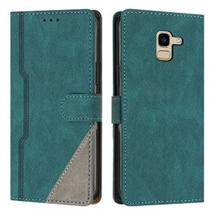 Coque pour Galaxy A8 2018, Housse en Cuir PU Portefeuille, Etui de Protection &agrave; Rabat Magn&eacute;tique Coque pour Samsung Galaxy A8 2018, Vert (JZhou Store, neuf)