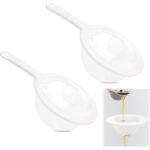 JYNXOR Passoire Plastique,2 Pi&egrave;ce Filtres en Nylon,Tamis Filtre Alimentaire,Etamine Alimentaire,Filtre &agrave; Vin,pour Filtrer Les Huiles,Jus,Lait de Soja,Caf&eacute;,Vin(200,400 Mailles) (SHOPSCAPE INK, neuf)