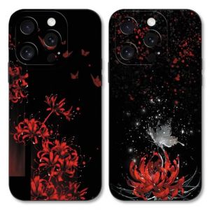 TBNMBGY 2 Pi&egrave;ces Coque pour iPhone 7/iPhone 8/SE 2020/2022 4,7", Silicone Noir &Eacute;tui avec Manga Motif Anime Dessin Housse de Protection Souple TPU Antichoc Cover pour iPhone 7/iPhone 8/SE 2020/2022 (guangshuishirongjingshangma, neuf)