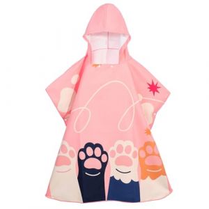 Maddy's Home Poncho de Bain pour Enfants - Poncho de Surf en Microfibre - S&eacute;chage Rapide - L&eacute;ger - Convient pour la Natation, Le Surf et la Plage (Griffes de Chat) (Protector, neuf)