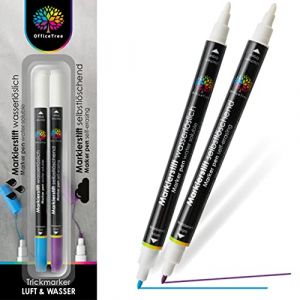 OfficeTree 2x Stylo Couture Tissu Effacable - Auto-extinguible et Hydrosoluble - Feutre Couture Effacable - Stylo Broderie pour les Travaux D'Aiguille - Feutre Tissus Effacable Couture (ILP GmbH, neuf)