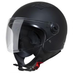 VINZ Como Casque Jet avec Visi&egrave;re Certifi&eacute; ECE 22.06 | Casque de Scooter Id&eacute;al pour Scooter & Vespa | Hommes et Femmes | Casque de Moto Confortable XS-XL - Noir Mat (Diverzus, neuf)
