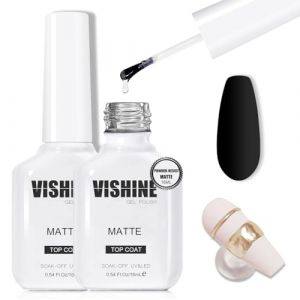 Vishine 2 * 16ml Matte Top Coat R&eacute;sistante &agrave; la Poudre pour Vernis Gel, Powder-Resist Finition Mat pour Detail Chrome Powder Painting UV Gel longue dur&eacute;e Nail Art DIY (ChicChicYou, neuf)