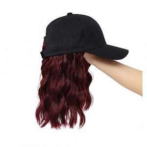 Perruque Avec Frange Chapeau Perruque Casquette de Baseball synthétique perruque de cheveux naturel capuchon noir Extensions de cheveux perruque naturelle vague perruques chapeau perruque réglable Cha (fufufafabb, neuf)
