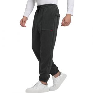Misfuso Pantalon Homme en Velours C&ocirc;tel&eacute;, Pantalon Cargo Homme D&eacute;contract&eacute; avec Cordon de Serrage, Pantalon Jogging Homme Taille &eacute;lastique, Coupe Ample fusel&eacute;e avec Poches Gris M (Kuson, neuf)