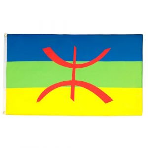 AZ FLAG - Lot de 2 Drapeau Kabylie - 150x90 cm - Drapeau Kabyle - Algérie Berbère 100% Polyester Avec Oeillets Métalliques Intégrés (AZ-FLAG, neuf)