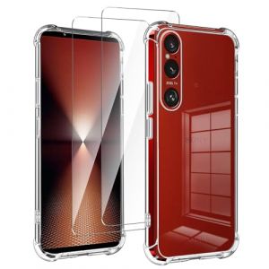 LYZXMY Coque pour Sony Xperia 1 VI 5G Housse Transparente + 2 pi&egrave;ces de Film de Protection en Verre tremp&eacute;, &eacute;tui en Silicone Souple TPU Anti-Rayures Anti-Collision Clear Cover (SLMY, neuf)