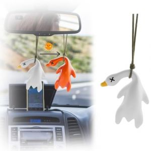 GGUFAY Pendentif Voiture Retroviseur, Breloque Deco Voiture Canard à Couleur Changeante, DéCoration IntéRieure De Voiture, Breloque De RéTroviseur à Couleur Changeante, Du Blanc à L'Orange, 2pcs (Rfervgauk, neuf)