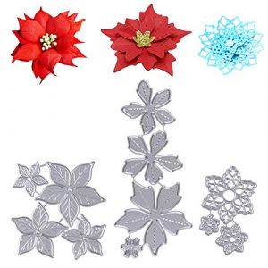 MEJOSER 3Sets Fleur Dies de Découpe Scrapbooking Matrice Cutting Dies Noël Pochoir Carbone pour Papier Carte Anniversaire Fête Mariage Cadeau Bricolage Décoration (Sportgarten, neuf)