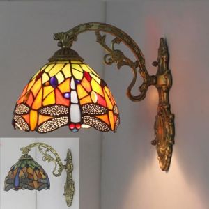 XINYASEE Applique murale en vitrail libellule style Tiffany, motif inspir&eacute; de la nature, unique, id&eacute;ale pour les chambres, chambres d'enfants et coins lecture(D) (XINYASEE, neuf)