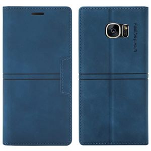 OKZone Coque Samsung Galaxy S7, Etui Portefeuille Samsung S7 [Magn&eacute;tique] TPU Antichoc Housse Cuir pour Samsung S7 [Fentes pour Cartes] [Etui &agrave; Rabat] Flip Case Flip Case Cover Samsung S7 (Bleu) (OKZone Authorization Store, neuf)