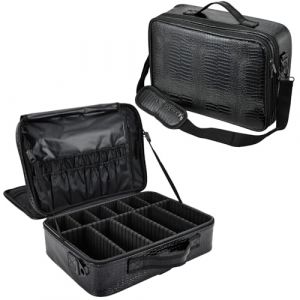 Trousse de Maquillage Grande Trousse &agrave; cosm&eacute;tiques Sac Maquillage Organisateur de Maquillage Vanity et Trousses &agrave; Maquillage Trousse de Coiffure, Noir (Xaigor, neuf)