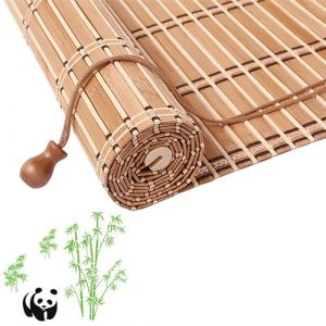 JSDMBD sur Mesure Store Venitien Store Bambou Exterieur Store Occultant Fenetre Tissé à La Main Facile à Installer Convient pour Une Utilisation Intérieure Et Extérieure F+Yellow White (LXXDSDDM, neuf)