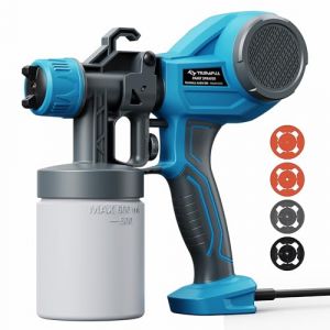 Tilswall Pistolet a Peinture Id&eacute;al pour Les d&eacute;butants, Pistolet Peinture Ultra L&eacute;ger Facile &agrave; Utiliser et &agrave; Nettoyer, &Eacute;lectrique Pistolet &agrave; Peinture Polyvalent avec 4 Buses & 3 Modes, pour DIY, Murs (Tilswall Direct EU, neuf)