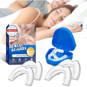 Lot De 4 Gouttiere Pour Dent, Protecteurs Buccaux, Gouttiere Dentaire Bruxisme, Am&eacute;Liore La Qualit&eacute; Du Sommeil, Contient Bo&icirc;tes &agrave; Dents, Facile &agrave; Transporter (QianshengYan, neuf)
