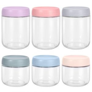 MumdoYAL 6 Pi&egrave;ces Bocaux En Verre, Pot En Verre Avec Couvercle, Bocal En Verre Avec Couvercle, Overnight Oats Jar, Bocaux En Verre Herm&eacute;tique, Pour Salade, Chutney, Yaourt, Confiture, Marinade (Sunflowefields Digital Studios Kft., neuf)