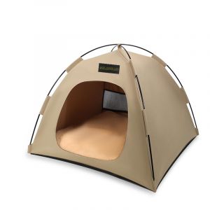 SOLAPOLLO Tente nid pour animaux de compagnie, tente universelle quatre saisons, amovible, pliable, portable, pare-soleil de voyage d'extérieur (kaki, L) (Joe and Qing, neuf)