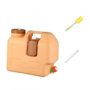 Ronyme Bidon d'eau de Camping avec Poign&eacute;e, R&eacute;servoir d'eau Potable Portable en PE avec Robinet et Distributeur de Savon 300 ML, pour Randonn&eacute;e, Voiture, Chantier et Urgence, Jaune, 15L (praskueu, neuf)