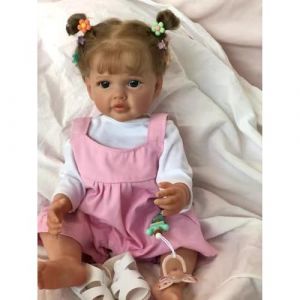DOYSDJH Reborn Baby Poup&eacute;e R&eacute;aliste en Silicone Souple pour B&eacute;B&eacute; Fille 55 Cm V&ecirc;Tements Roses Reborn Poup&eacute;e R&eacute;Aliste en Silicone Collection De Collection Gar&ccedil;On Et Fille Jouet Cadeau (JHdolls, neuf)