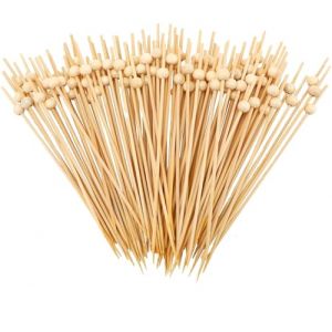 100 Pi&egrave;ces Pics &agrave; Cocktail en Bambou Naturel 12cm - Pics &agrave; Ap&eacute;ritif avec Perles en Bois, &Eacute;co-Friendly, Sans &Eacute;pines, Id&eacute;aux pour Cocktails, Ap&eacute;ritifs, Mini Burgers, F&ecirc;tes, No&euml;l, Carnaval (chixianshangmao, neuf)