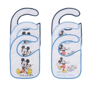Ellepi Bavoirs b&eacute;b&eacute; imperm&eacute;ables Disney | 6 pi&egrave;ces | Coton/PVC, Mickey, 28x19 cm (Bo.MA., neuf)