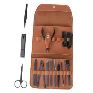 Healeved 1ensemble Coupe- Acier Avec Étui Cuir De Soins Pratique Pour Usage Domestique Couleur Marron (Sonieg, neuf)