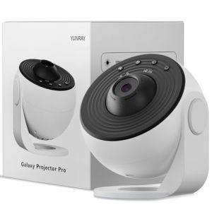 YUNRAY Galaxy Projector Pro, Projecteur Galaxie Projecteur d'Étoiles pour Chambre avec 1 Diapositives en Verre HD Planétarium Veilleuse Ciel Étoilé pour Enfants Anniversaire Noël Cadeau (Blanc) (YUNRAY Direct, neuf)