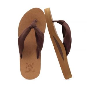 KuaiLu Tongs Femme Tissu &eacute;t&eacute; Flip Flops Plage et Piscine Adulte Soutien Voute Plantaire Tongue Sandales Cuir Orthopedique Yoga Mousse Antid&eacute;rapantes Semelles Douche Claquette Marron Kaki 37 (KUAILU-XYL, neuf)