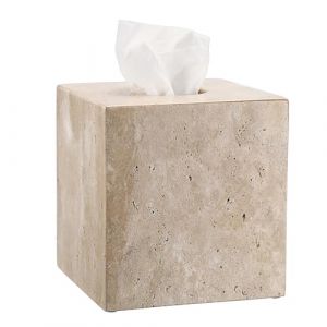 SUMTree Bo&icirc;te &agrave; Mouchoir en travertin Distributeur carr&eacute; Porte-Papier d&eacute;coratif Organisateur de Bureau pour Salle de Bain, Salon, Chambre, Jardin （Pas de Fond） (SanjiaEU, neuf)