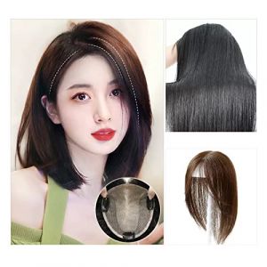 Perruque Avec Frange Pièce de perruque dames Fluffy Head Top vrais cheveux blanc cheveux Patch pièce frange vrais cheveux perruque pièce Perruque Femme Cheveux Humains(06 - (12x13) 35CM dark brown) (yingyingyy, neuf)
