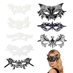 LACHT 8 Pi&egrave;ces Masque Bal Masqu&eacute;, Masque Venitien Femme, Masque Bal Masqu&eacute; Femme, Masque En Dentelle, Masque V&eacute;nitien, Pour Carnaval, F&ecirc;te D&eacute;guis&eacute;e, Soir&eacute;e &Eacute;l&eacute;gante (candy27seven, neuf)
