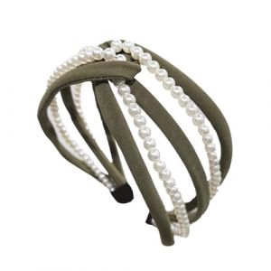 KIXZSAZ Bandeaux De Cheveux Perle Twist Noeud Bandeau Style Élégant Bandeau Multi-couleur Réglable Bandeaux Accessoires De Mariage, armée verte (hiscretiond, neuf)
