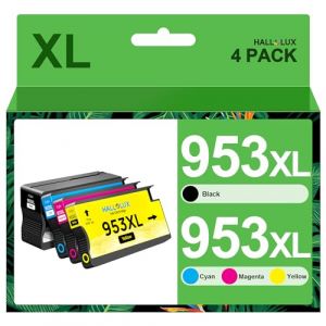 HALLOLUX 953XL 953 XL Cartouches d'encre Remplacement pour HP 953 XL pour HP Officejet Pro 8720 8730 7740 7730 7720 8718 8725 8715 8728 8218 8719 8740 8210 8216 8710 (Noir Cyan Magenta Jaune, 4 Pack) (SIA UPPERCUT, neuf)