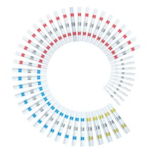 JOYELEC 108 Pi&egrave;ces 4 Tailles 26-10AWG(0.25mm&sup2;-6.0mm&sup2;） Connecteur Bout &agrave; Bout de Fil Thermor&eacute;tractable Electrique Etanche，Cosses Electriques &agrave; Sertir Thermor&eacute;tractables (108 Pi&egrave;ces En sacs) (wenzhoumaozhoudianqikejiyouxiangongsi, neuf)