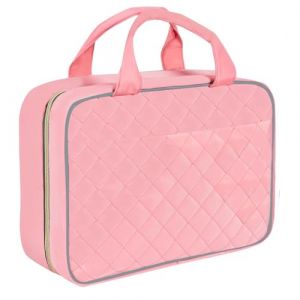 Trousse de Toilette Voyage Femme et Homme,Grande Capacit&eacute; Sac de Toilette Makeup Trousse de Maquillage Sac Cosm&eacute;tique Organisateur Transparente avec Crochet(Rose,Grande) (ANPTER, neuf)