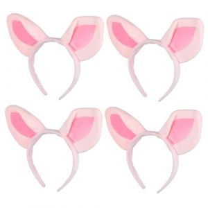 Cabilock 4 pi&egrave;ces Serre-t&ecirc;te Oreilles de Cochon Peluche Rose Accessoire Cosplay Animal Doux et &Eacute;lastique Serre-t&ecirc;te pour Adultes et Gar&ccedil;on Fille Costume F&ecirc;te D&eacute;guisement Halloween (Thomas Zack Yang, neuf)