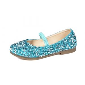 VASHCAME-Chaussures de Princesse Reine pour Filles avec Paillettes Chaussures Scintillantes pour F&ecirc;tes Bleu 27 (VASHCAME, neuf)