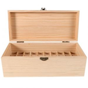 Toyvian Bo&icirc;te de Rangement en Bois de Pin pour Huiles Essentielles 40 Compartiments Compacts Organisateur Pratique pour Flacons Pr&eacute;sentoir Aromath&eacute;rapie Maison et Spa Coffret Bois (TXINNG, neuf)